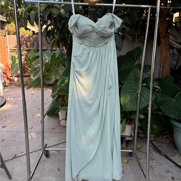 Azazie Strapless Mint Green Dress - Picture 1 of 5